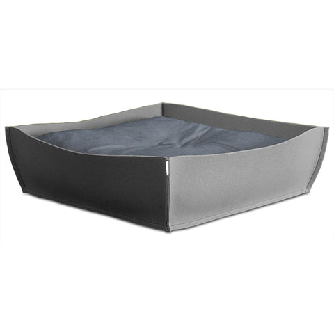 Orthopedic Pet Bed By Pet Interiors - Grey Felt Bowl - Pets Own Us - Pet Interiors - United Kingdom