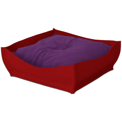 Orthopedic Pet Bed By Pet Interiors - Red Felt Bowl - Pets Own Us - Pet Interiors - United Kingdom