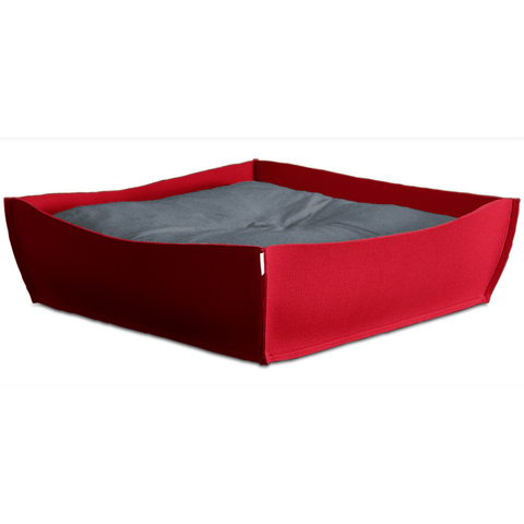 Orthopedic Pet Bed By Pet Interiors - Red Felt Bowl - Pets Own Us - Pet Interiors - United Kingdom