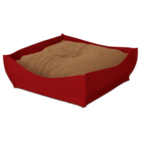 Orthopedic Pet Bed By Pet Interiors - Red Felt Bowl - Pets Own Us - Pet Interiors - United Kingdom