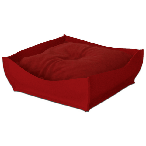 Orthopedic Pet Bed By Pet Interiors - Red Felt Bowl - Pets Own Us - Pet Interiors - United Kingdom