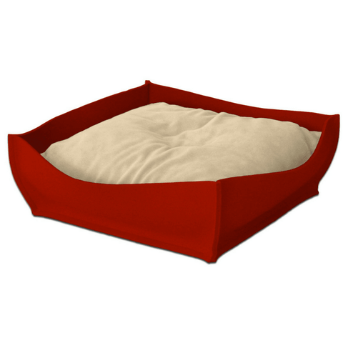 Orthopedic Pet Bed By Pet Interiors - Red Felt Bowl - Pets Own Us - Pet Interiors - United Kingdom