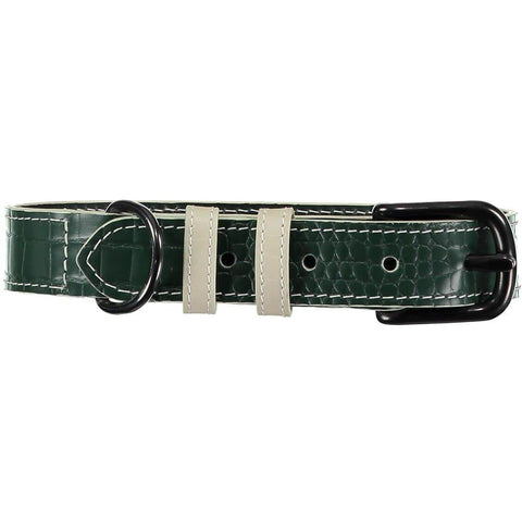Paris Croc Dog Collar by Baker & Bray - Green/Stone - Pets Own Us - Baker & Bray - BB-41-01-03-XS United Kingdom