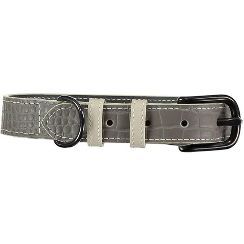 Paris Croc Dog Collar by Baker & Bray - Grey/Stone - Pets Own Us - Baker & Bray - '-XS United Kingdom