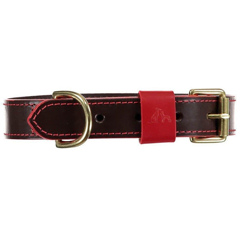 Pimlico Dog Collar by Baker & Bray - Chocolate/Red - Pets Own Us - Baker & Bray - BB-41-01-12-XS United Kingdom