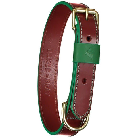 Pimlico Dog Collar by Baker & Bray - Tan/Green - Pets Own Us - Baker & Bray - BB-41-01-11-XS United Kingdom