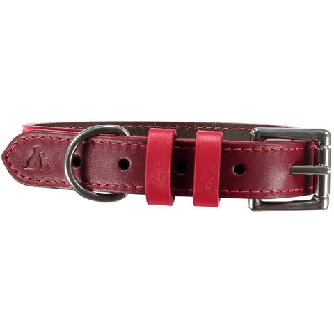 Richmond Dog Collar by Baker & Bray - Claret/Raspberry - Pets Own Us - Baker & Bray - BB-41-01-15-XS United Kingdom