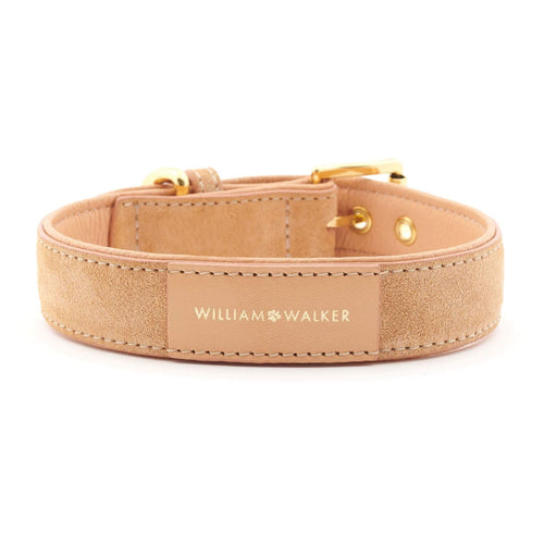 Suede Leather Dog Collar by William Walker - Coral - Pets Own Us - William Walker - WW-SC-C-XXS United Kingdom