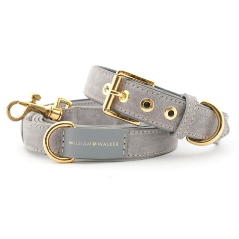 Suede Leather Dog Collar by William Walker - Sea Salt - Pets Own Us - William Walker - 110041 United Kingdom